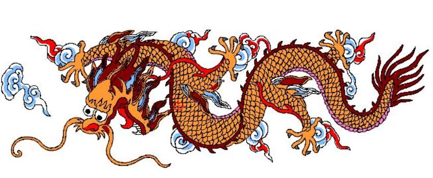 龍的(de)電腦繡花圖案