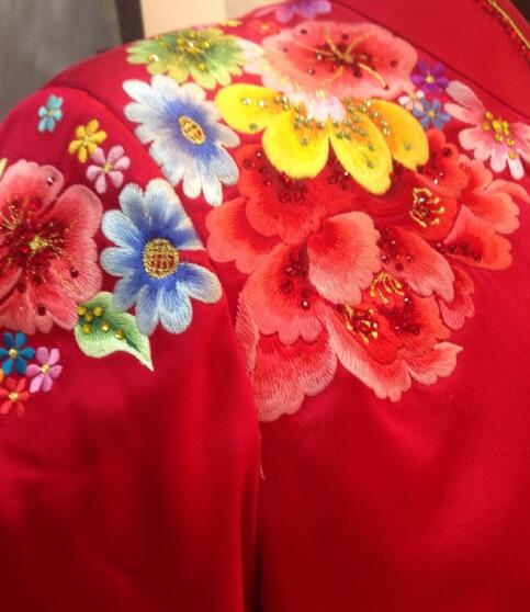 豔麗百花婚慶吉服