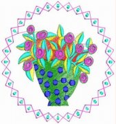 花瓶形籃子(zǐ)繡花圖案