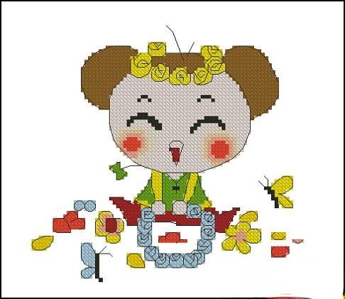 星座刺繡圖案處女座電腦繡花版